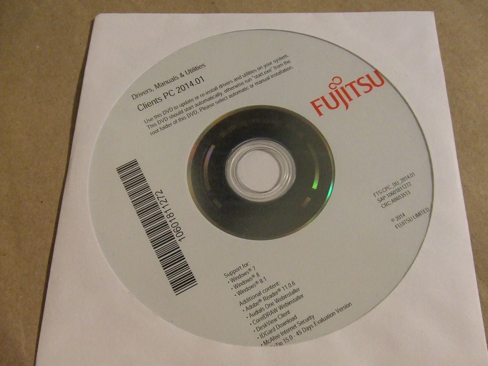 Fujitsu Clients PC 2014.01 Drivers, Manuals & Utilities DVD - Bild 1 von 1