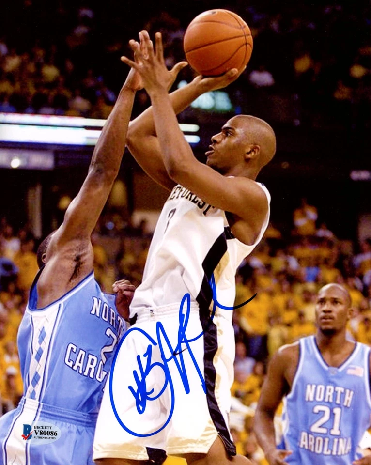 克里斯·保罗签名亲笔签名 8 x 10 照片带 JSA COA 威克森林快船 — 第 1/1 张图片