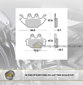 PER YAMAHA YZF R 125 DAL 2008 AL 2016 COPPIA PASTIGLIE FRENO POSTERIORI BRAKING - Imagen 1 de 1
