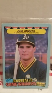 Lot Of 8 "Jose Canseco" Fleer Baseball Cards (1980's & 90's) - Picture 1 of 12