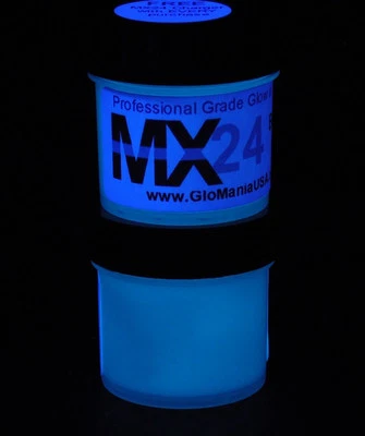GLOMANIA BLUE MX24 Extreme Glow in the Dark Paint Invisible Range 1oz