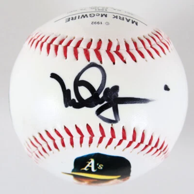 Mark McGwire Signed Baseball A's Fotoball - COA JSA - Image 1 of 4