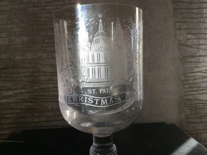 CALICE VINTAGE WEDGWOOD VETRO NATALE 1977 CATTEDRALE DI SAN PAOLO FREEPOST - Foto 1 di 10