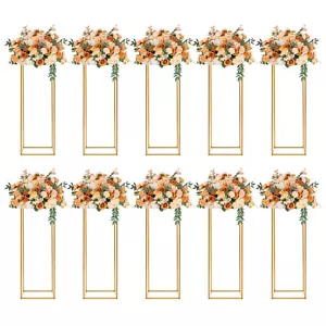 10 Pezzi Porta Piante Matrimonio Metallo Oro Portafiori Con Vaso Nuovo - Foto 1 di 24