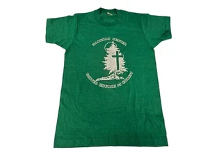 Vtg 80's Screen Stars Youth 14-16 Single Stitch Green T Shirt Church of Christ - Picture 1 of 9