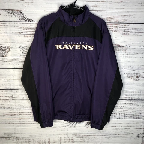 Baltimore Ravens NFL Full-Zip Fleece Lined Jacket Embroidered Logo Men’s Medium Cover