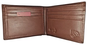 Men's Genuine Cow Grain Leather Tri Fold Handmade Wallet, Color: Brown,  GW104 - Picture 1 of 20