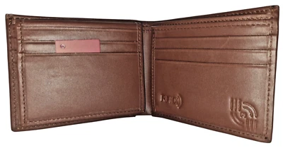 Men's Genuine Cow Grain Leather Tri Fold Handmade Wallet, Color: Brown,  GW104 - Image 1 of 4