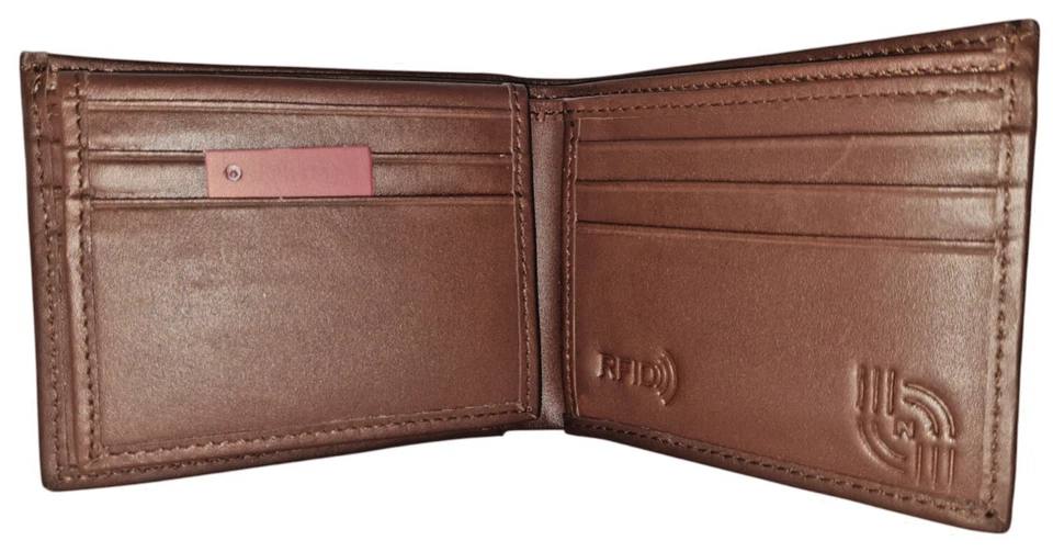 Men's Genuine Cow Grain Leather Tri Fold Handmade Wallet, Color: Brown,  GW104 - Image 1 of 4