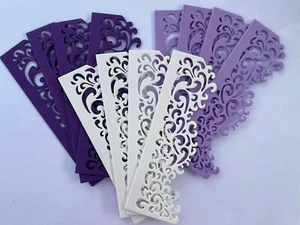 Die Cuts Borders Edges White Purple Card Making Toppers Shapes Lace Scrapbooking - Picture 1 of 2