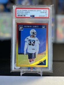 2018 Panini Donruss Optic Derwin James Red Yellow Rookie RC PSA 10 GEM MINT SP