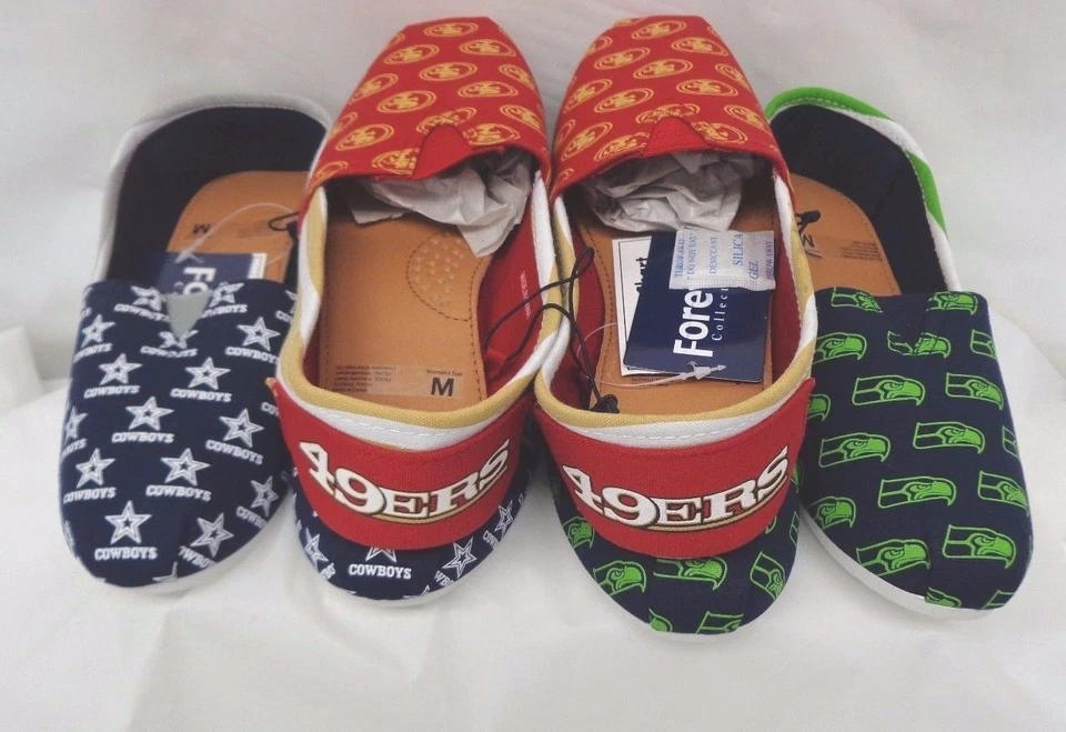 Women's Canvas Stripe Stripe Slip On Shoes Forever Collectibles SLOGO - Image 1 of 1