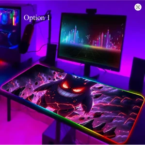 RGB Pokemon Gengar Gaming Mouse Pad LED Glowing Desk Mat for PC, Laptop Setup - Picture 1 of 7