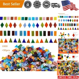 Vibrant Mixed Shapes Glass Mosaic Tiles - Perfect for Crafts and Home Decor - Picture 1 of 9