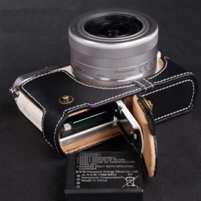 Funda de cuero genuino real para media cámara hecha a mano para Panasonic GM1 GM1S Foto 1 de 4