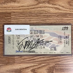 Biglietto Juan Pablo Montoya autografato 2006 Sam’s Town 250 spedizione veloce - Foto 1 di 2