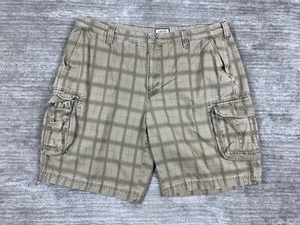 Izod Shorts Mens 42 Brown Cargo Plaid Outdoor Casual 100% Cotton - Picture 1 of 11
