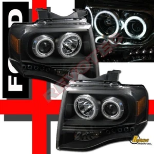 07-11 Ford Expedition EL XLT LED Black G3 Super Bright Halo Projector Headlights - Picture 1 of 9