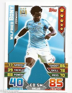 2015 / 2016 EPL Match Attax Base Card (162) Wilfried BONY Manchester City - Picture 1 of 1