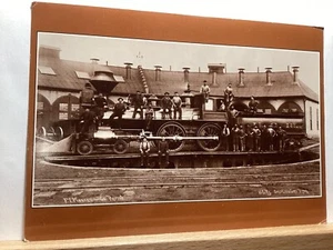 Utah Central  4-4-0 & Workers Pose in 1885: Salt Lake City, UT -Vintage Postcard - Picture 1 of 3