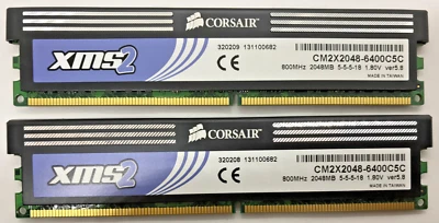 Corsair XMS2 4GB (2x2GB) DDR2 CM2X2048-6400C5C 800Mhz 1.80V ver5.8 #R2539 - Immagine 1 di 2