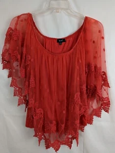 Love J TA17071 RN#109195 Red Blouse Shirt Medium - Picture 1 of 7