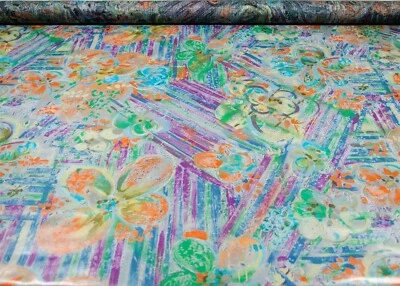 Di Lewis | Art Curial/Electric Daisies | 80's Floral | Cotton Chintz Fabric - Image 1 of 4