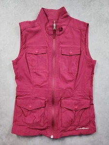 Gilet Eddie Bauer Travex donna medio bordeaux full zip tasche cargo pesca - Foto 1 di 11