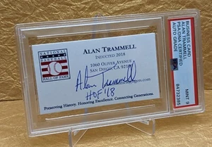 Alan Trammell Autograph PSA/DNA GRADE 9 Mint Signed Hall of Fame Business Card - Picture 1 of 2