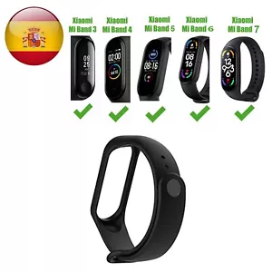 Recambio para Pulsera Xiaomi Mi Band 3 4 5 6 7 Correa de Silicona Negro Blanco - Imagen 1 de 3