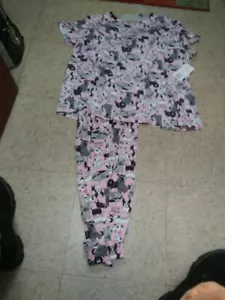 Nuevo con etiquetas JUEGO DE PIJAMA SECRET TREASURES PARA MUJER S/S Top Pantalones Largos PERROS L XL - Imagen 1 de 2
