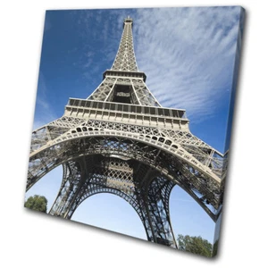 Paris Eiffelturm Stadtbild Architektur EINZELNE LEINWAND WANDBILD Bild Druck - Bild 1 von 1