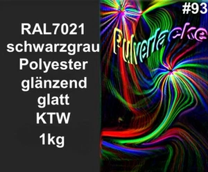KTW PULVERLACK 1kg Beschichtungspulver Pulverbeschichtung RAL7021 schwarzgrau - Picture 1 of 1