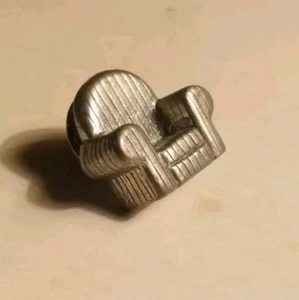 Vintage Jim Clift Pewter Lazy Boy Recliner 3D Lapel Pin Tie Tack - Picture 1 of 6