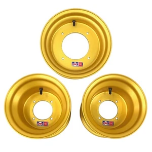 DWT Gold 11" 11x6 Front And 9" 9x8 Rear Rims Wheels Honda ATC 250R 350X 200X - Picture 1 of 3