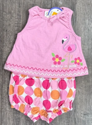Baby Girl Clothes New Baby Connection Preemie 2pc Flamingo Outfit - Image 1 of 4