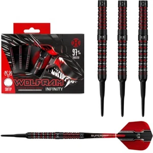 Harrows Wolfram Infinity 97% Tungsten Soft Tip Darts - Black Titanium Coating - Picture 1 of 6
