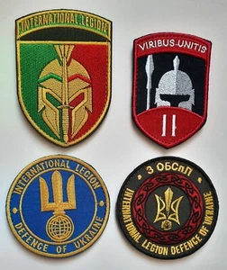Ukraine War Set 4 Army Patch International Legion Tactical Insignia Badge Hook - Picture 1 of 12