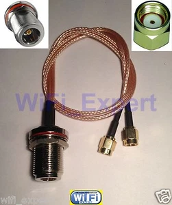 N Female to Y type 2X RP-SMA Male Splitter Combiner cable pigtail RG316 4-20" - Picture 1 of 5
