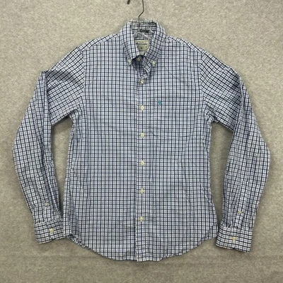 Abercrombie Fitch Shirt Mens Medium Blue Gingham Check Long Sleeve Muscle Oxford - Image 1 of 4