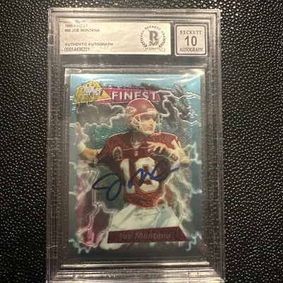 1995 Finest #90 Joe Montana BGS Auto 10 Autographed BGS Authentic  - Image 1 of 4