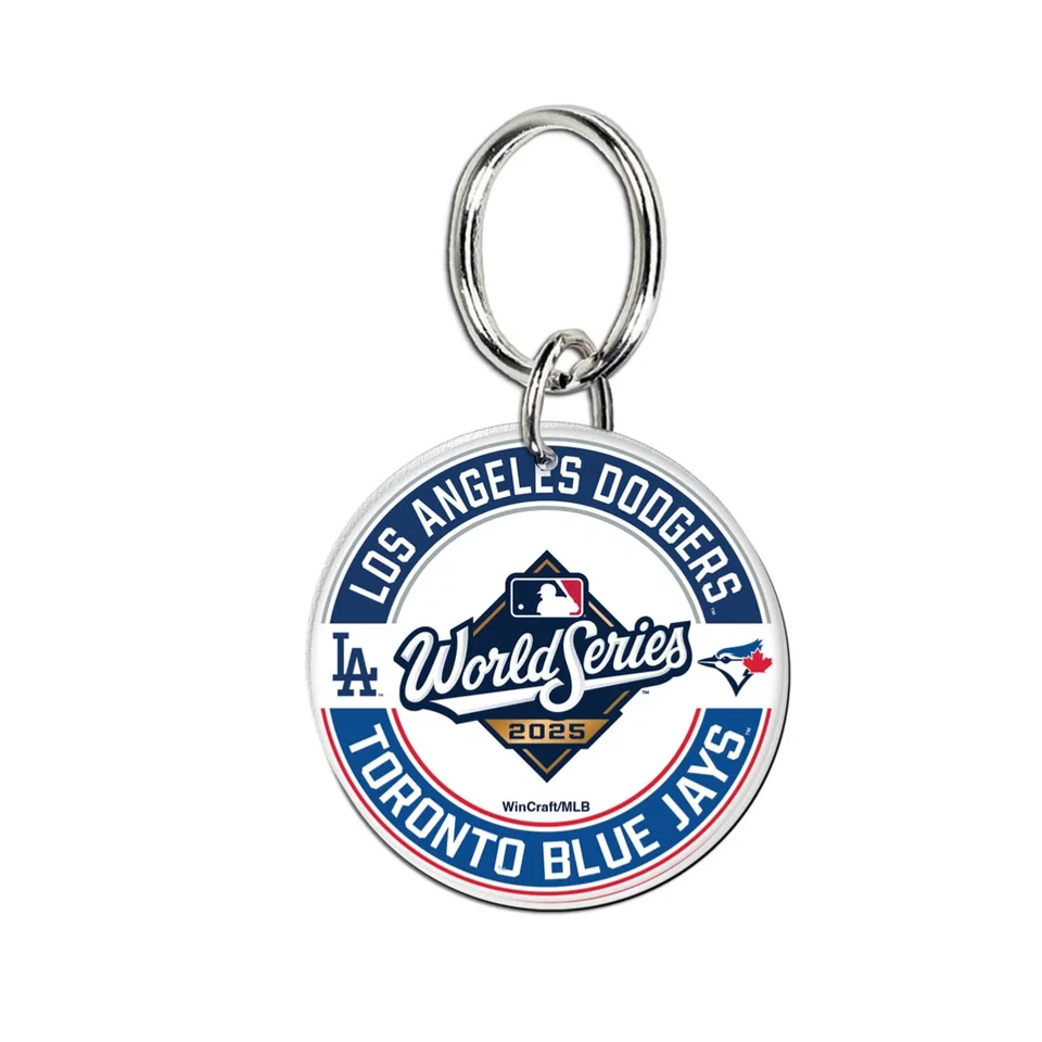 2025 World Series Los Angeles Dodgers Toronto Blue Jays Dueling Key Ring Chain - Image 1 of 1