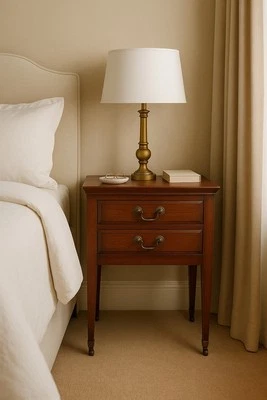 Mesita de noche pequeña vintage de caoba con un cajón | SOLO QUEDA 1 Foto 1 de 4