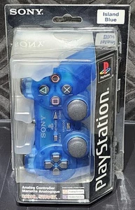 Sony PlayStation 1 PS1 PSOne PS2 Island Blue DualShock controller SCPH-1200 UL - Picture 1 of 22