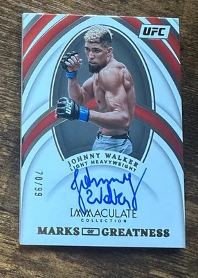 2022 Immaculate Collection UFC Marks of Greatness Johnny Walker /99 Auto X15531 - Image 1 of 2