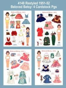 Amada muñeca de papel Betsy, cuatro páginas de cartulina; cortar, jugar, enmarcar, coleccionar - Imagen 1 de 5
