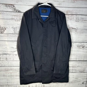 J Crew Ludlow Water Repellent Mack Jacket Navy Blue Trench Coat E8564 Mens Small - Picture 1 of 11