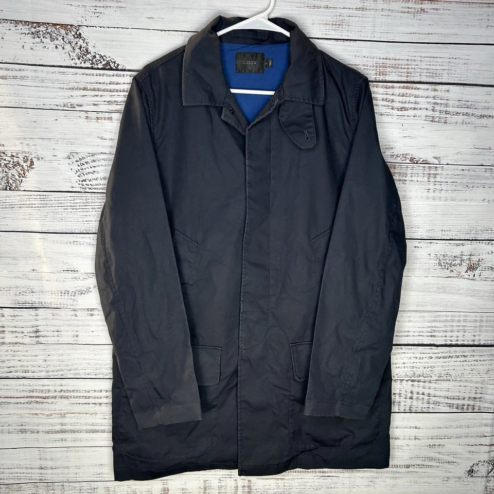 J Crew Ludlow Chaqueta Mack Repelente al Agua Azul Marino Gabardina E8564 Para Hombres Pequeña Foto 1 de 4