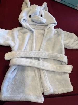 Bebé Niño Lindo Elefante Capucha Acogedor Súper Suave Vellón Albornoz Azul 0-9 Meses Foto 1 de 3