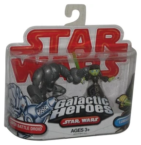 Star Wars Galactic Heroes (2009) Hasbro Super Battle Droid & Luminara Unduli Fig - Picture 1 of 3